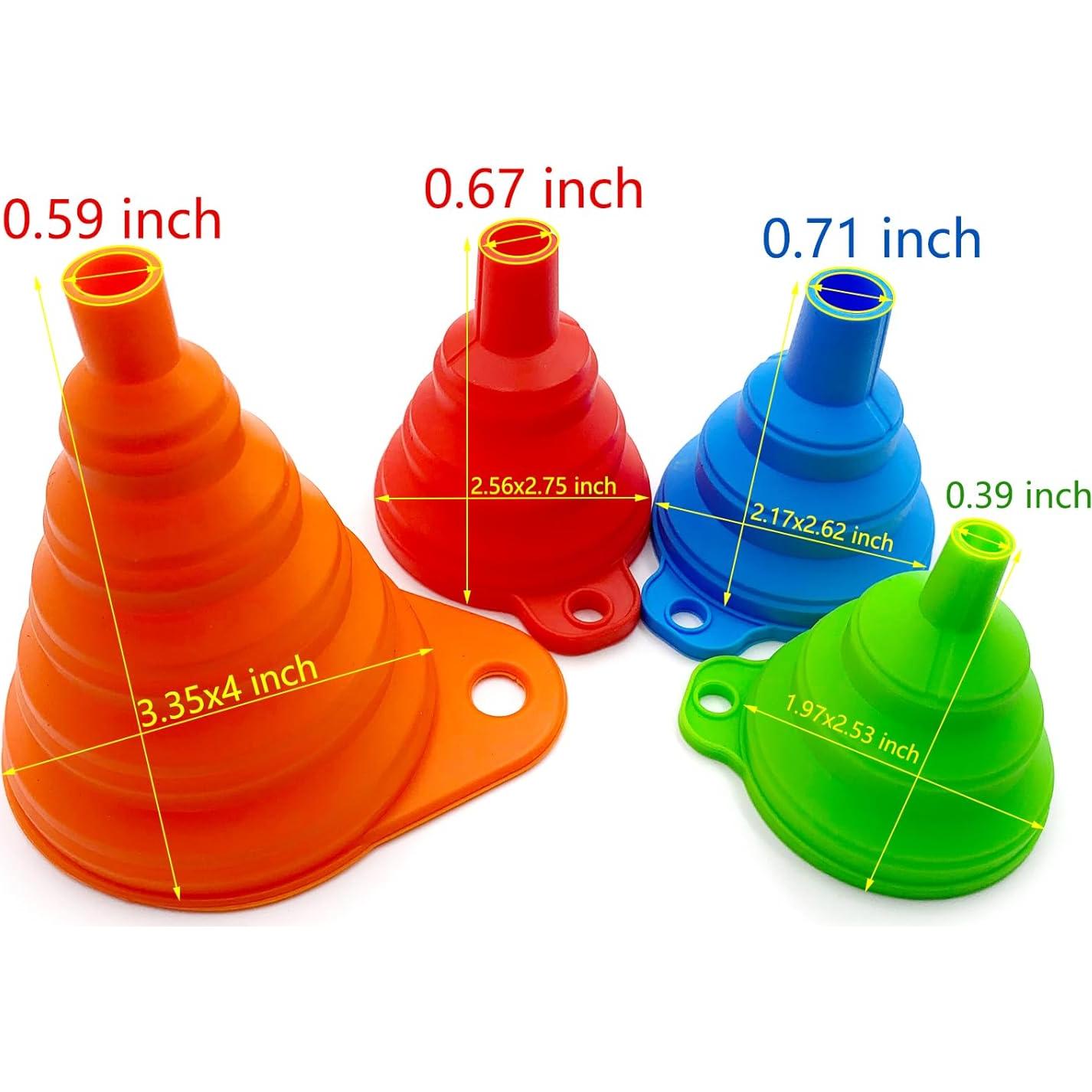 Juego de embudos de cocina plegables BIDEX 4 piezas silicona