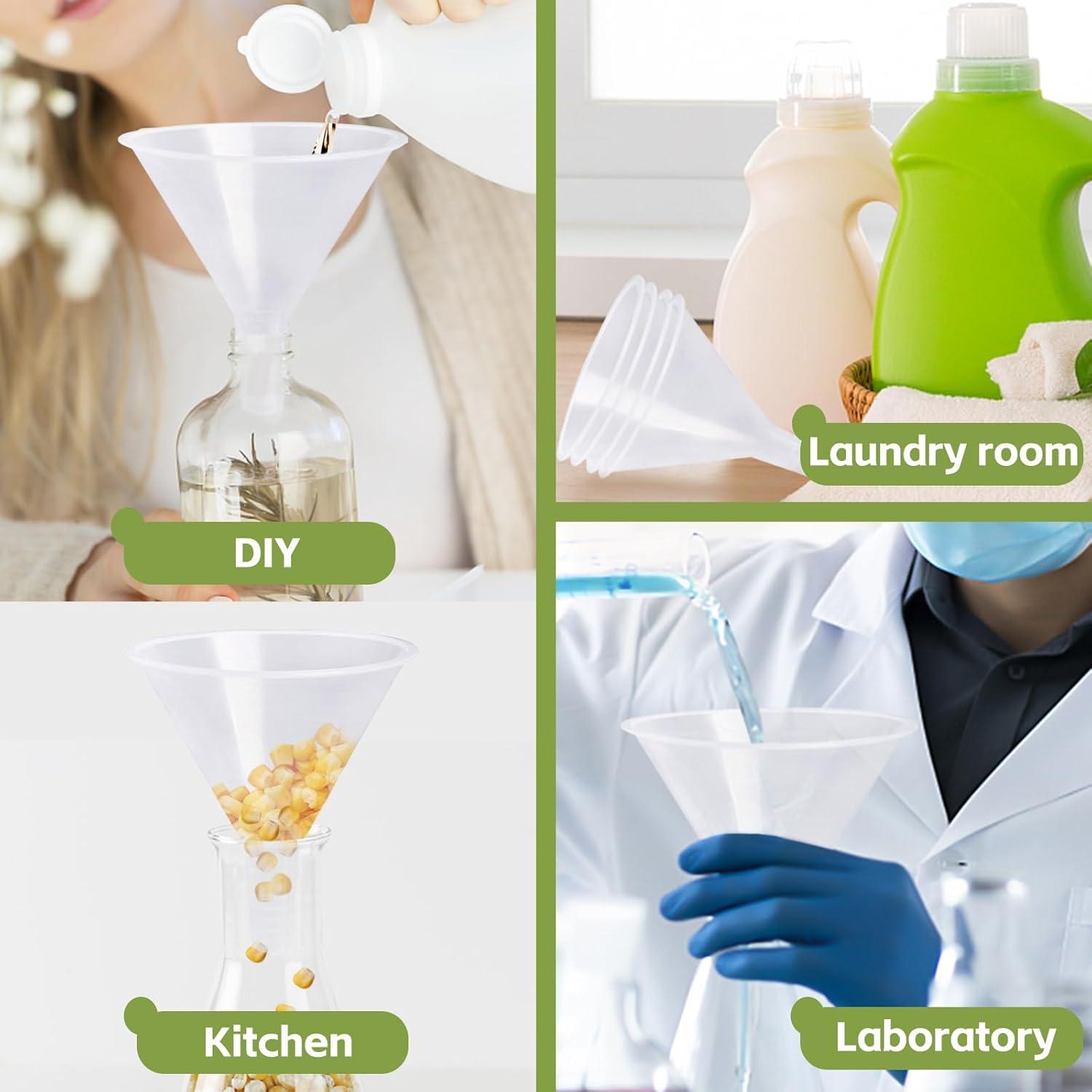 Paquete de 6 embudos plásticos SBYURE 11.68 cm transparentes