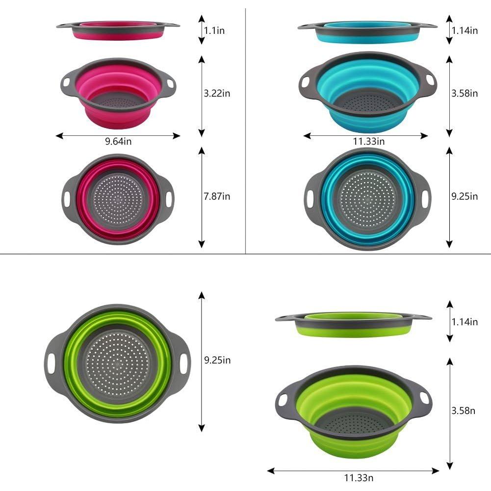 Juego de coladores colapsables QiMH 3 piezas silicona