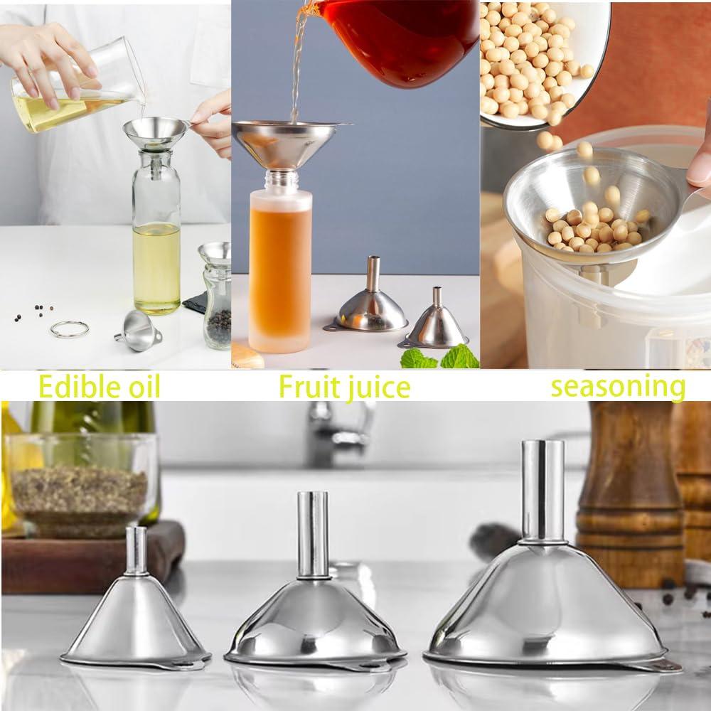 Juego de Embudos de Cocina ZIYOU Acero Inoxidable 3 Piezas