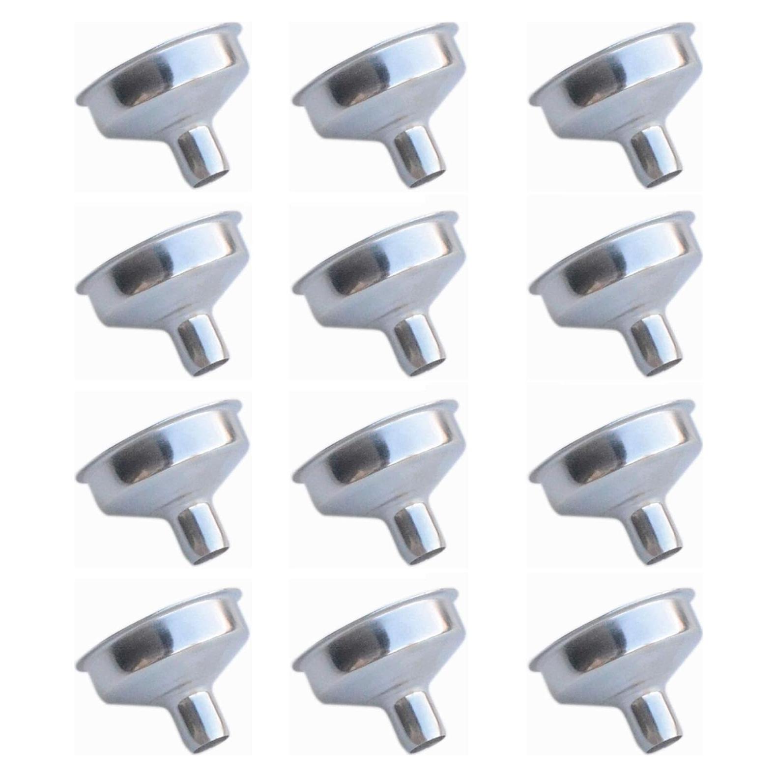 12 Embudos Miniatura Acero Inoxidable Yansanido 3.68 cm