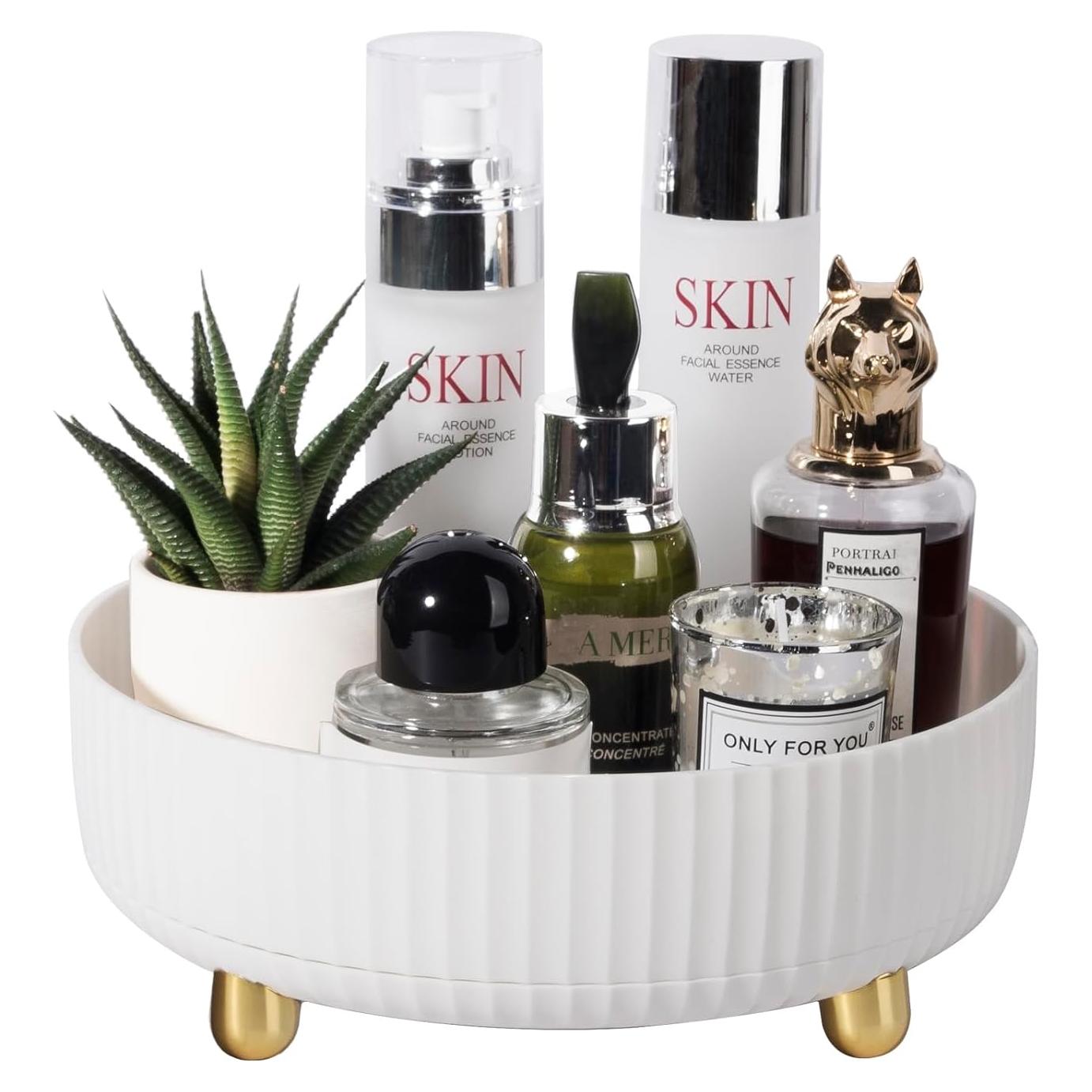 Organizador de Perfume Anyoifax Giratorio 23 cm Blanco