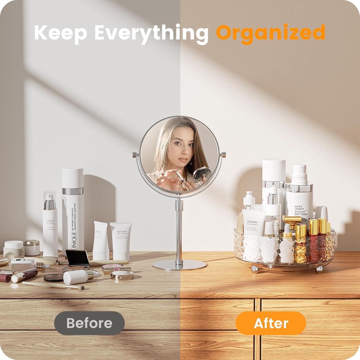 Organizador de Maquillaje A-LUGEI 360° Transparente 22,86 cm