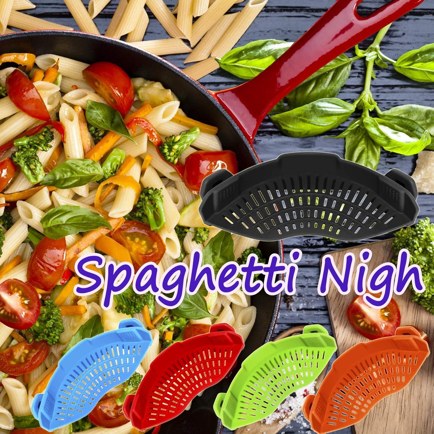 Colador de Silicona AUOON Negro para Pasta y Verduras