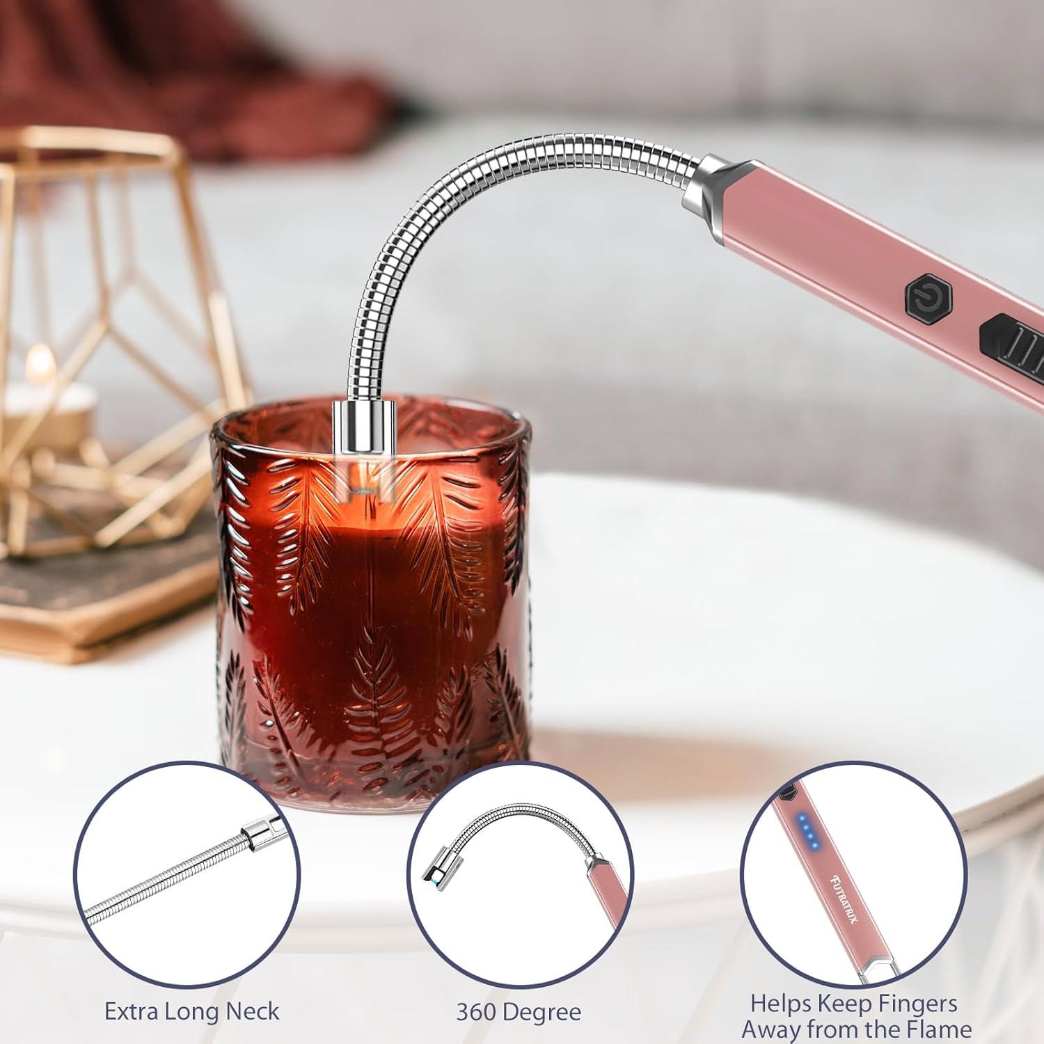 Encendedor Electrónico Futratrix Recargable USB 2 Paquete Azul Oro Rosa