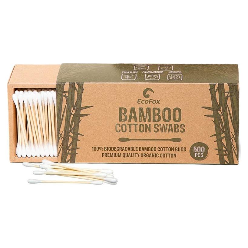 Hisopos de Algodón de Bambú EcoFox 500 Unidades Ecológicos