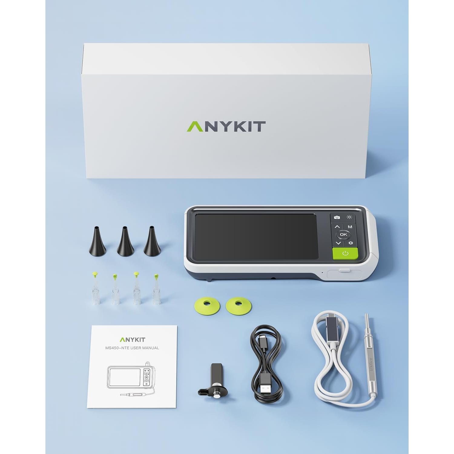 Otoscopio Digital Anykit AKS450 4.5" Pantalla HD 3.9mm