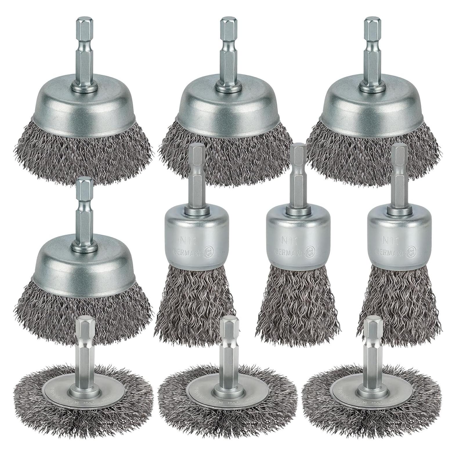 10 Piezas Cepillos de Alambre WENORA para Taladro 2-5 cm