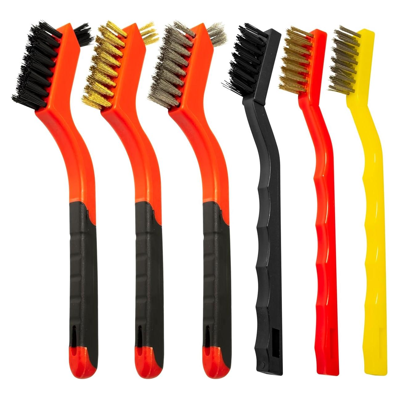 Juego de 6 cepillos de alambre acero inoxidable y latón