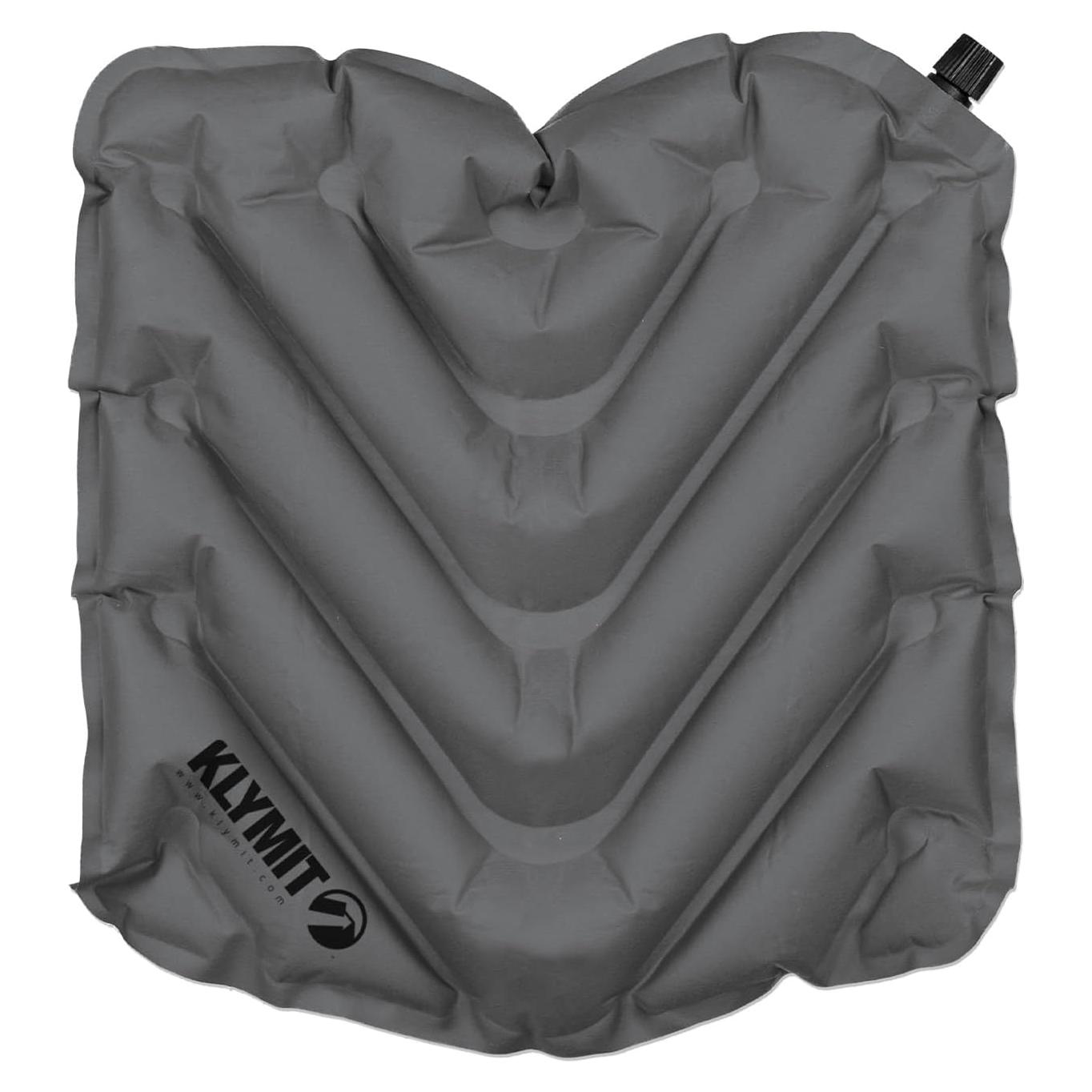 Cojín Inflable Klymit V para Acampar y Gradas, Gris
