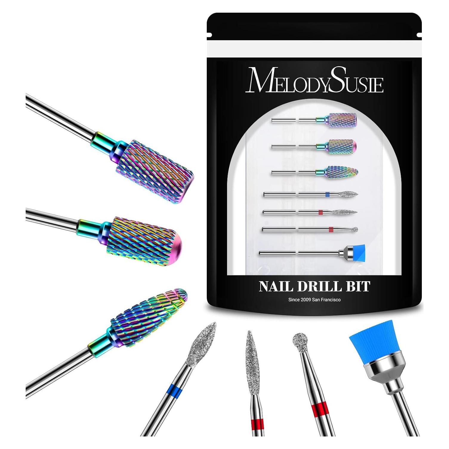 Juego de Brocas para Uñas MelodySusie 7 Piezas Carburo