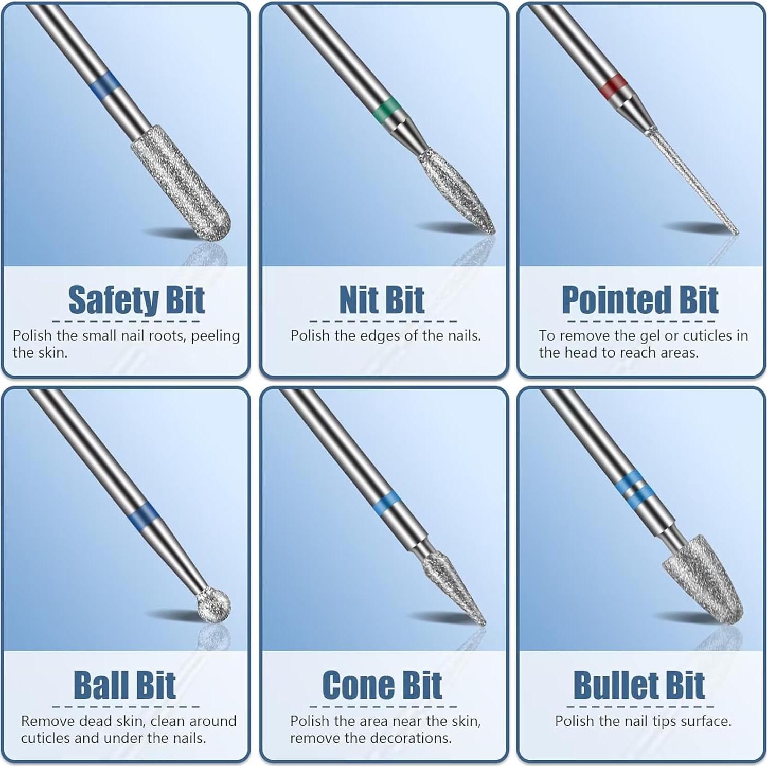 Set de 13 Brocas para Uñas Depvko - Carburo y Cerámica