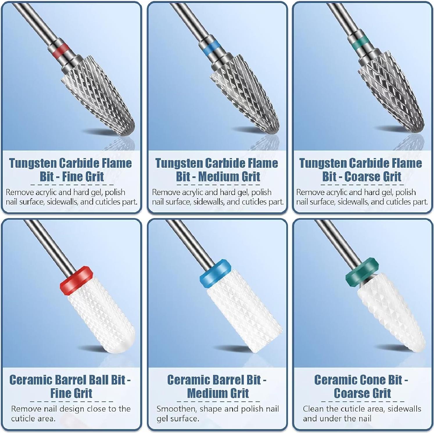 Set de 13 Brocas para Uñas Depvko - Carburo y Cerámica