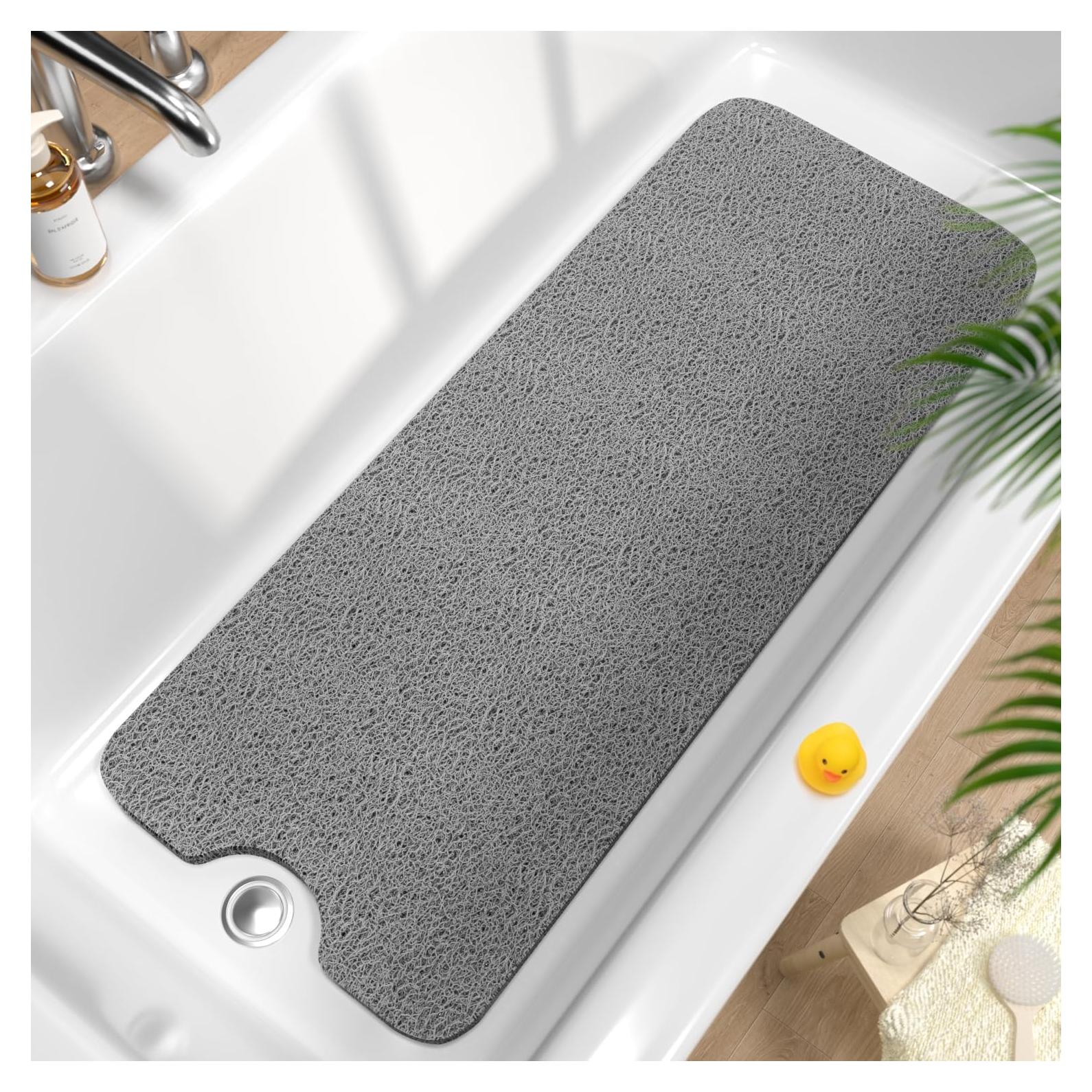 HITSLAM Alfombrilla de Baño Antideslizante 101,6 x 40,6 cm Gris