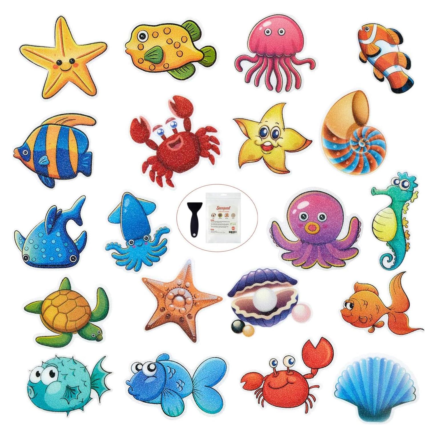 20 Calcomanías Antideslizantes Secopad para Baño Niños