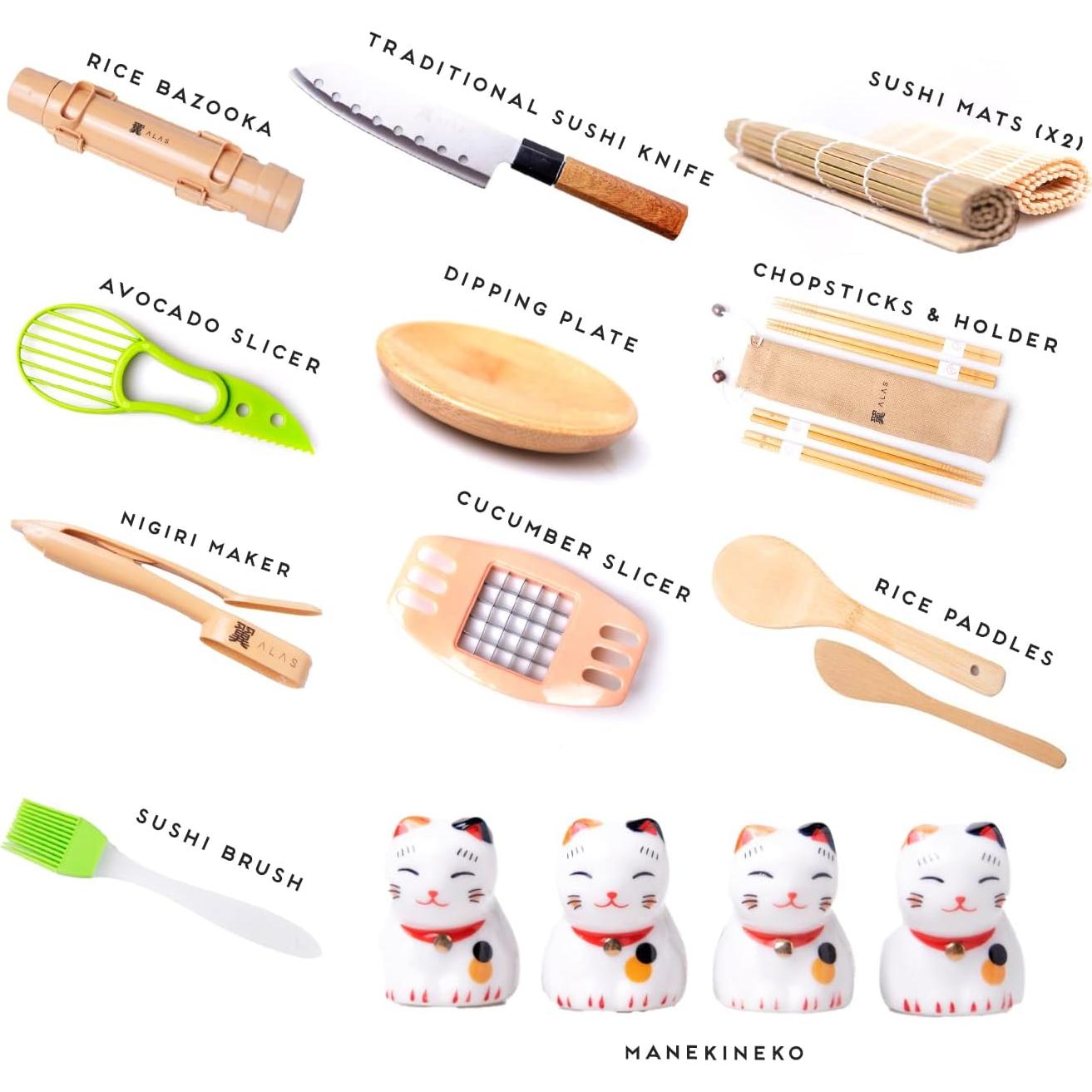 Juego Completo de Sushi 20 Piezas Alas - Kit para Hacer Sushi