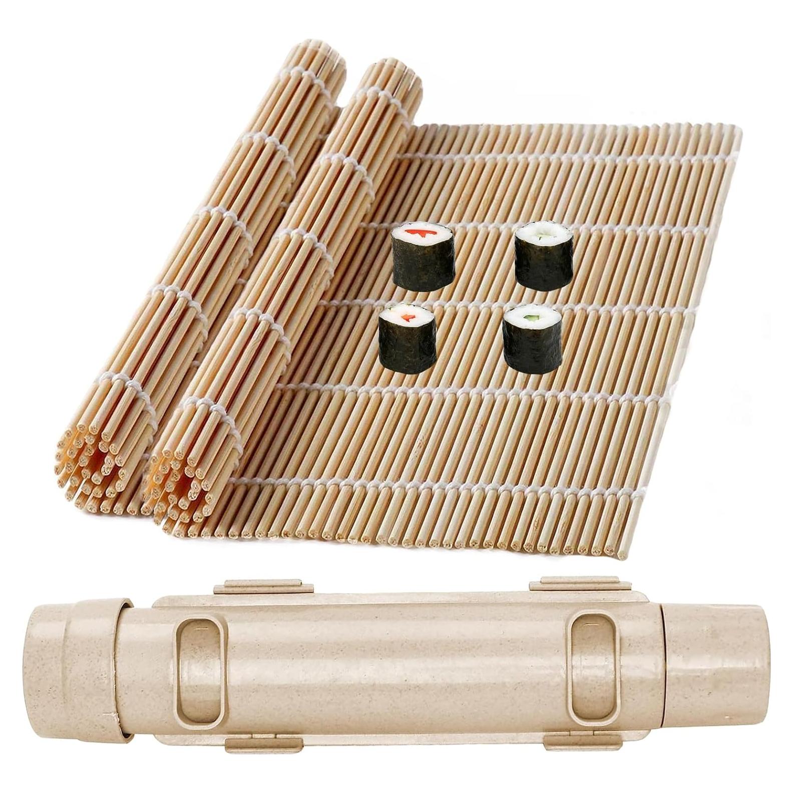 Kit de Sushi Wtpncil - 3 Piezas, Esteras de Bambú y Bazooka