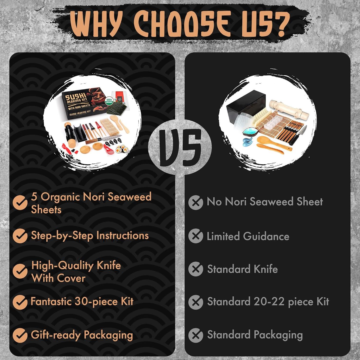 Kit de Hacer Sushi Primely con Bazooka y Estera de Bambú