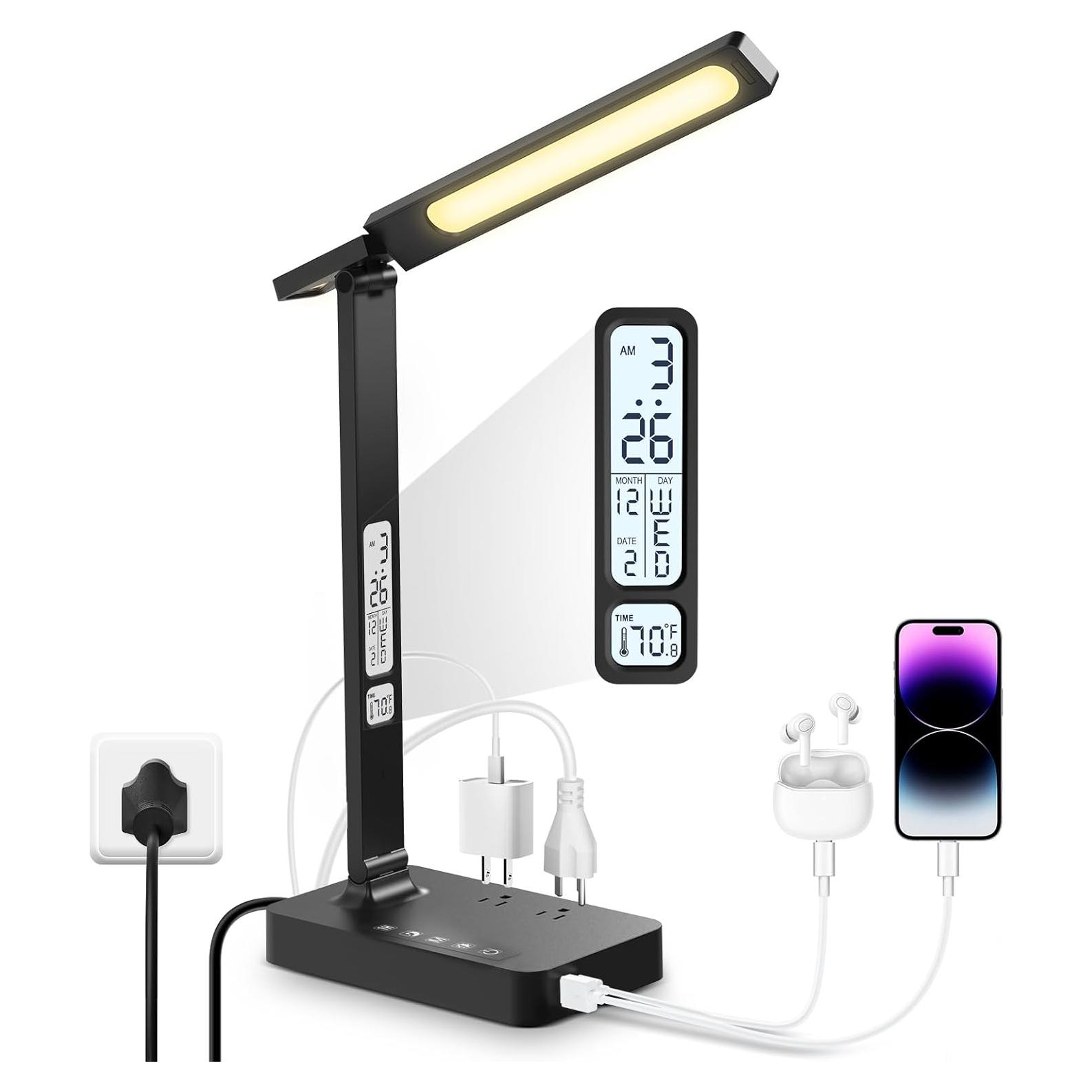 Lámpara de Escritorio LED HONIX T228C-Up con Carga USB