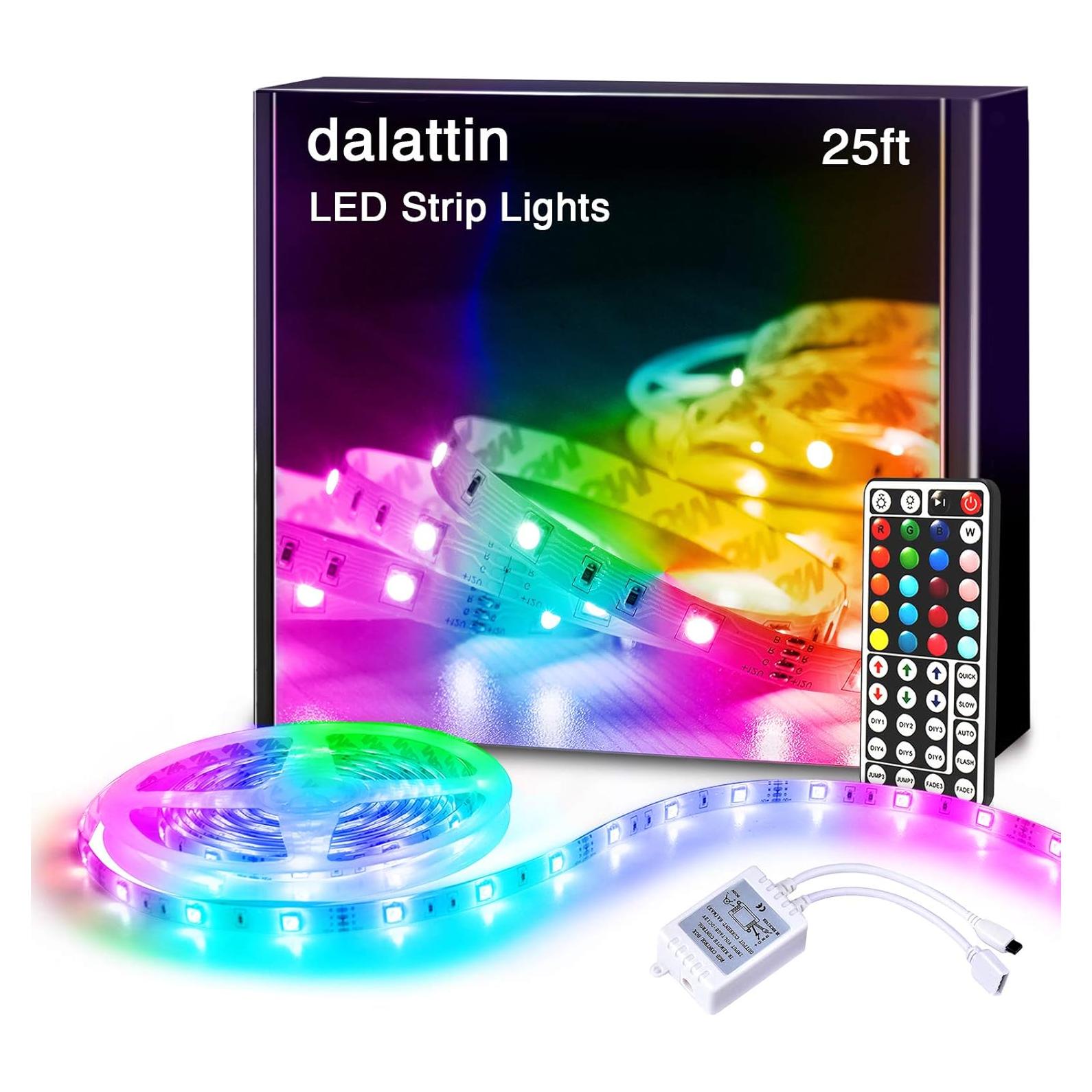 Tiras LED dalattin 7,62 m RGB con Control Remoto 44 Teclas