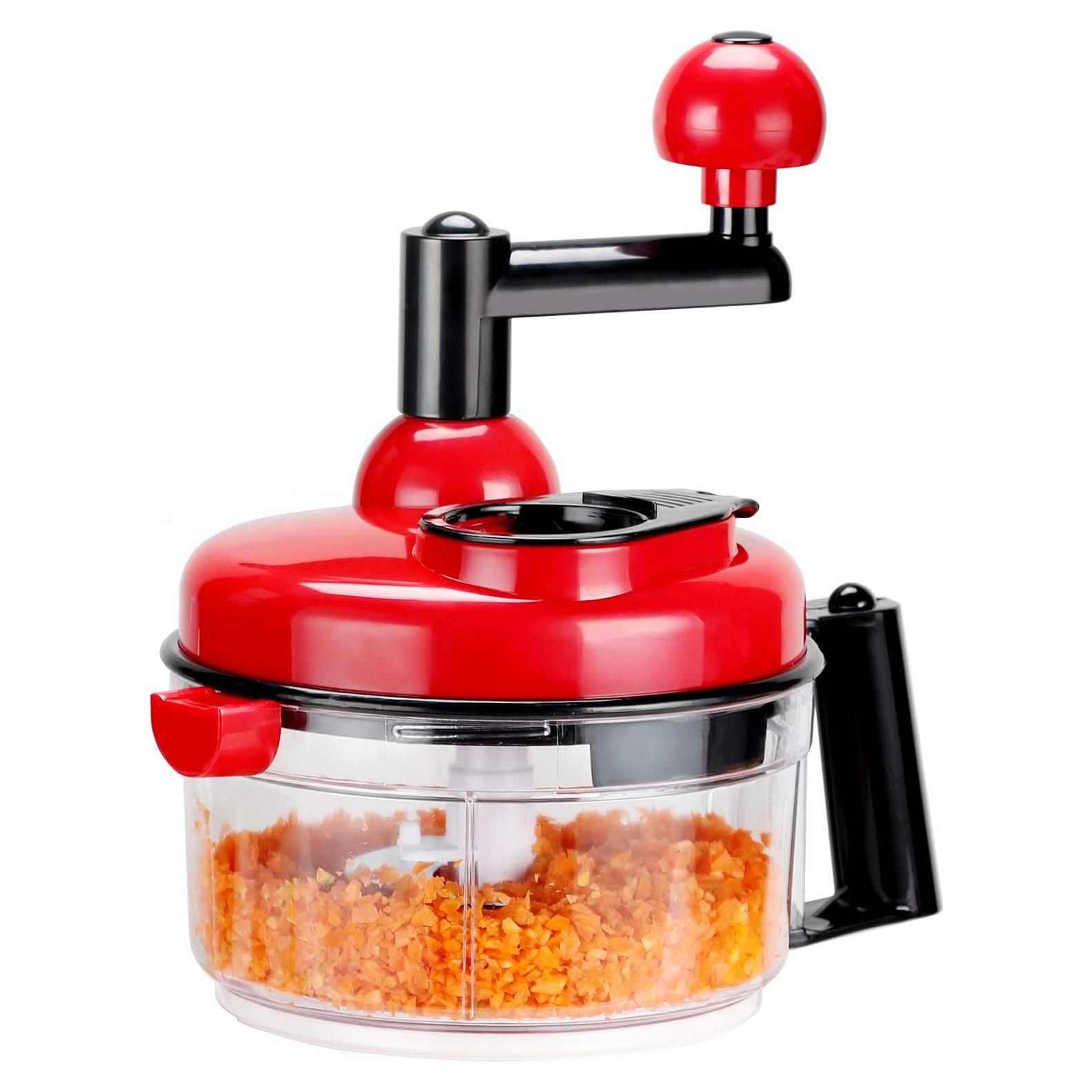 Picador de Cebolla Manual KEOUKE 5 Tazas Rojo Acero Inoxidable