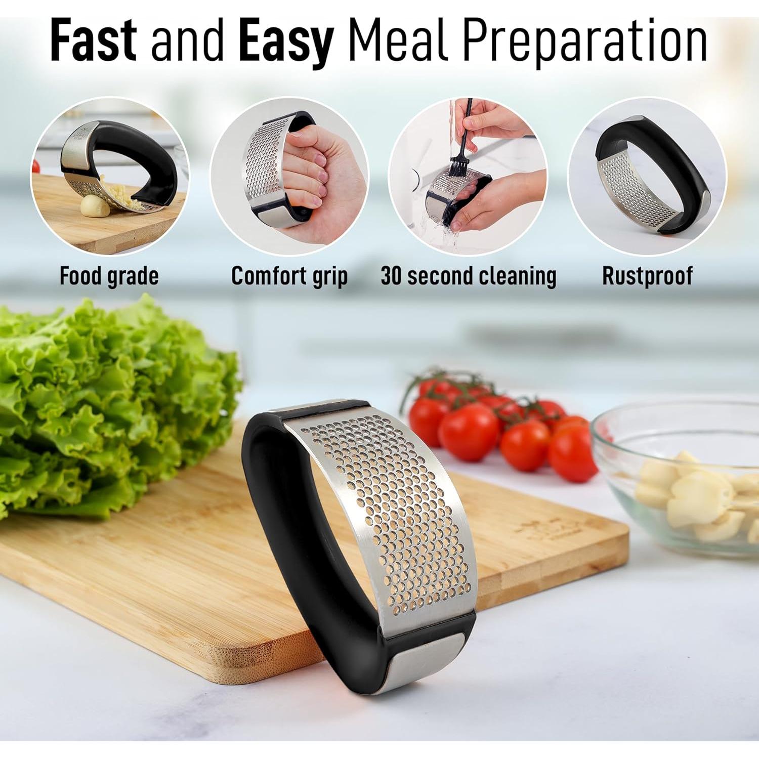 Prensa de Ajo Zulay Kitchen Acero Inoxidable Negro 10,9 cm