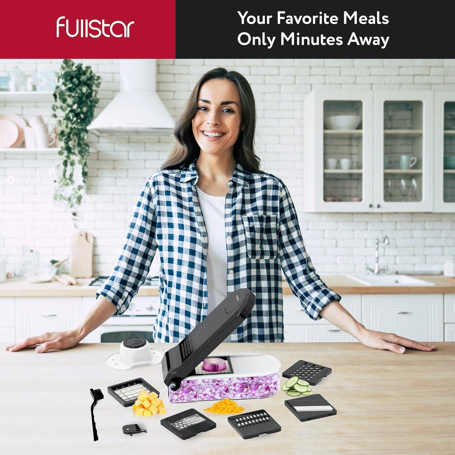 Cortador de Verduras Fullstar 6-en-1 Blanco y Negro