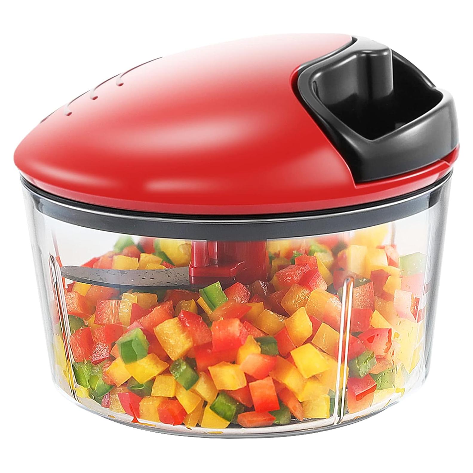 Picador Manual Geedel 2.5 Tazas Acero Inoxidable Rojo