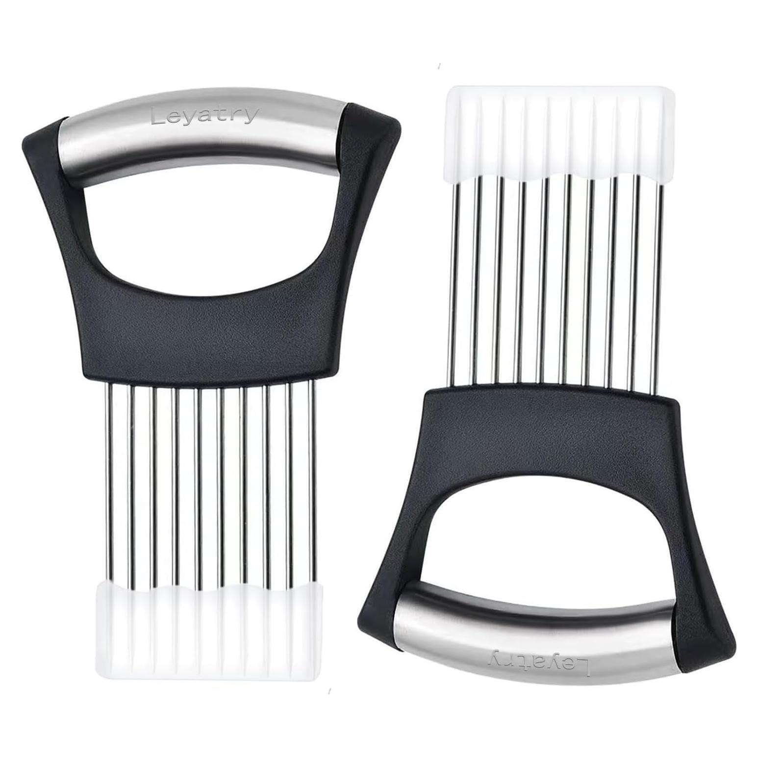 Cortador de Cebolla Leyatry 2PCS Acero Inoxidable Versátil