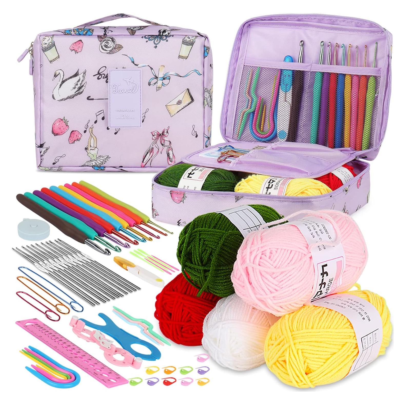 Kit de Ganchillo Aeelike 59 Piezas Ergonómico para Principiantes