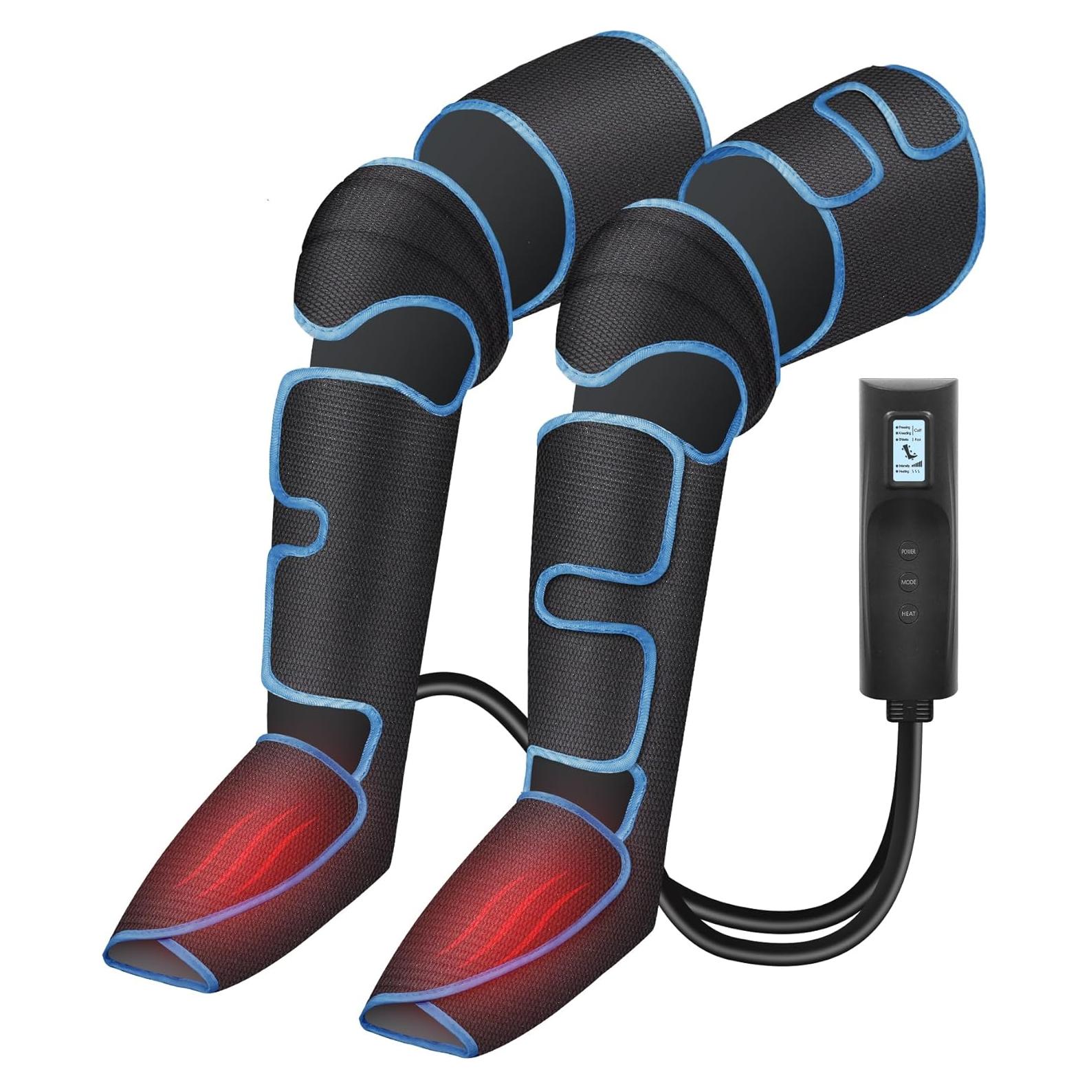 Air Compression Leg Massager for Blood Flow Circulation, FSA Electric Shiatsu Foot Massager Machine with 3 Modes 3 Intensities, Deep Kneading Knee Calf Massager for Pain Relief, Gifts for Men Women