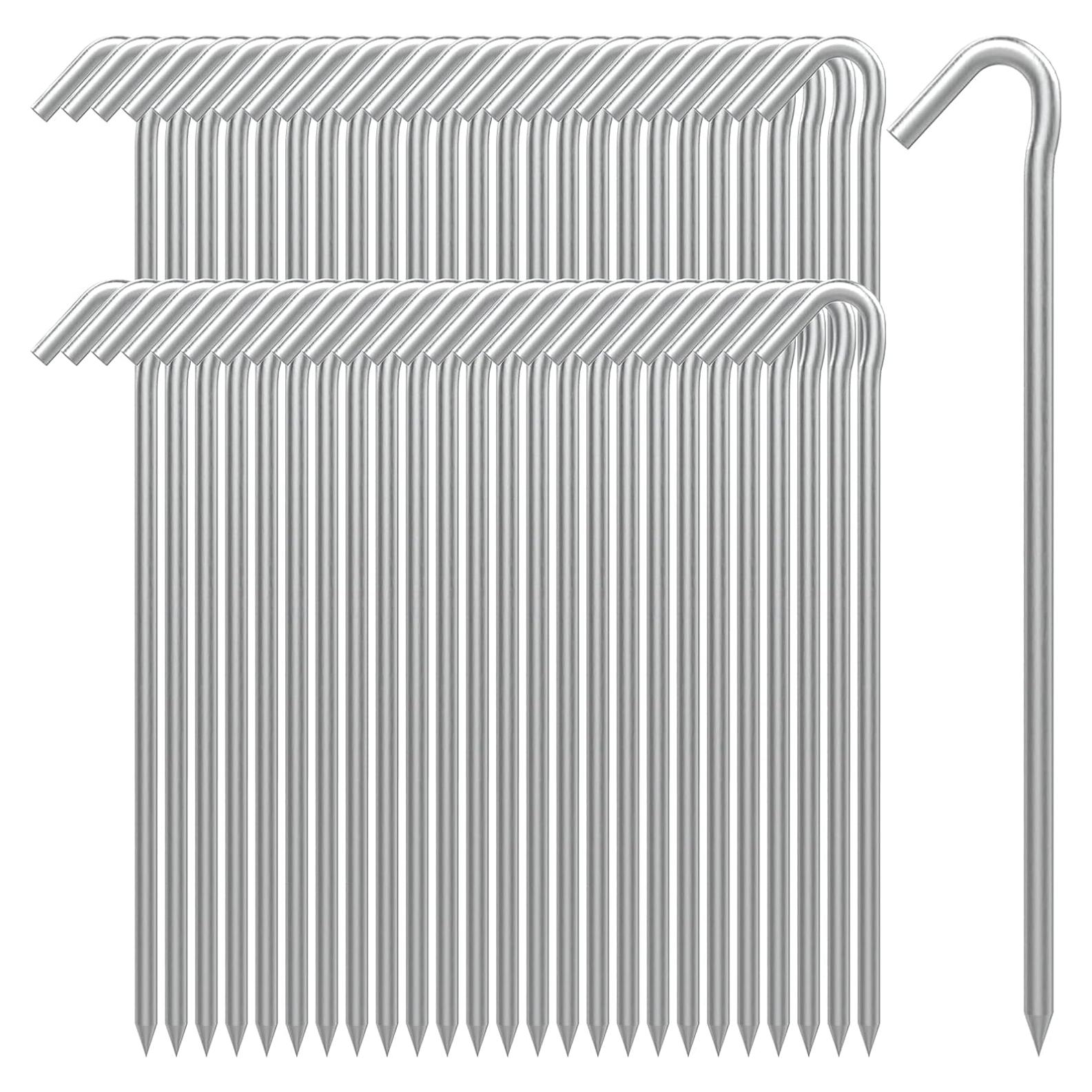 AAGUT Estacas de Tienda de Acero Galvanizado 9" (22,86 cm) 50 Pcs