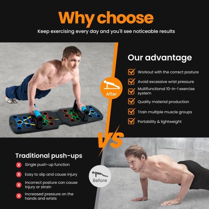 Tabla de Flexiones Welsteepse Portátil para Entrenamiento Completo