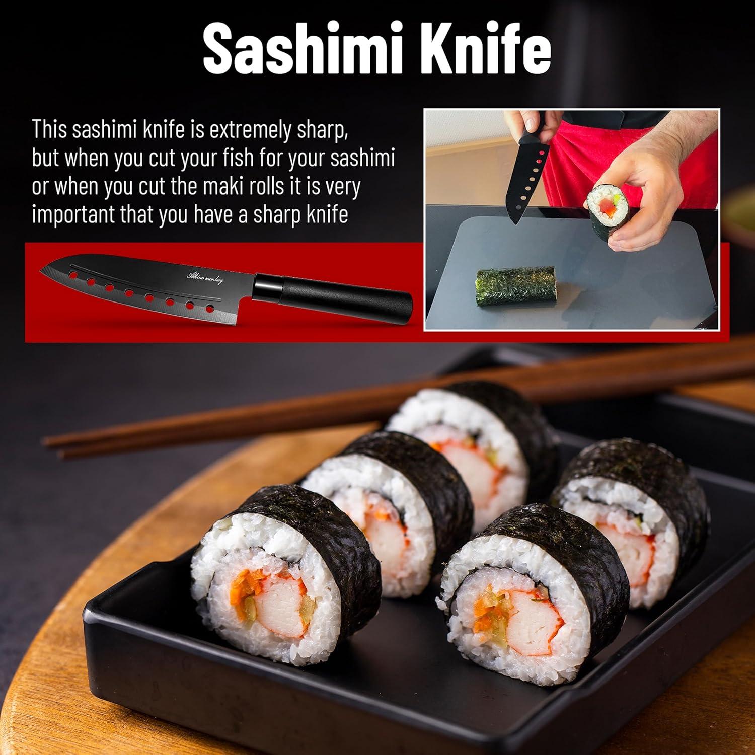 Kit de Hacer Sushi Mono Albino - Incluye Cuchillo y Bazooka