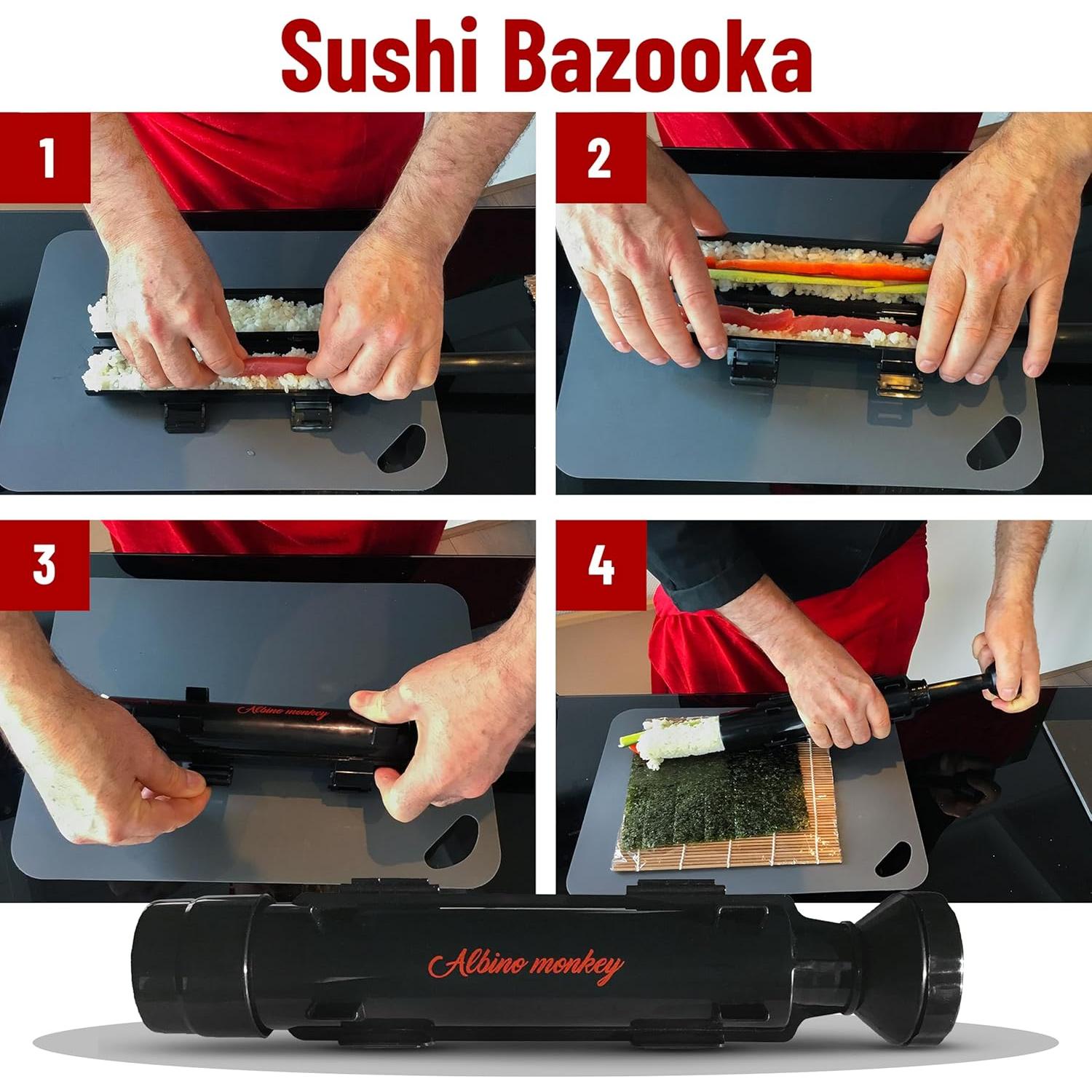 Kit de Hacer Sushi Mono Albino - Incluye Cuchillo y Bazooka