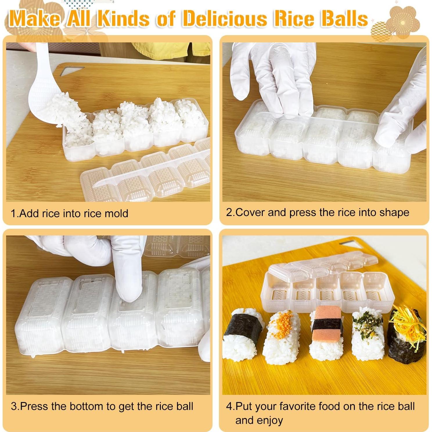 Kit de Moldes de Sushi TAORISH, 8 Piezas para Onigiri y Musubi