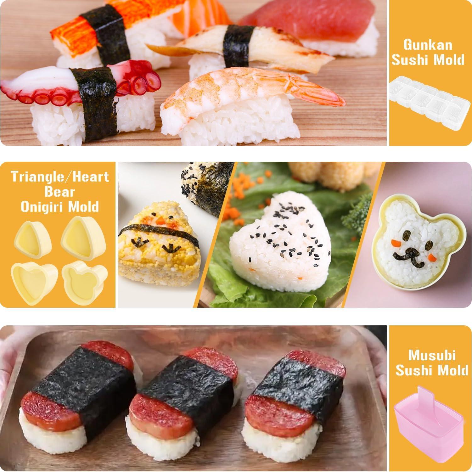 Kit de Moldes de Sushi TAORISH, 8 Piezas para Onigiri y Musubi