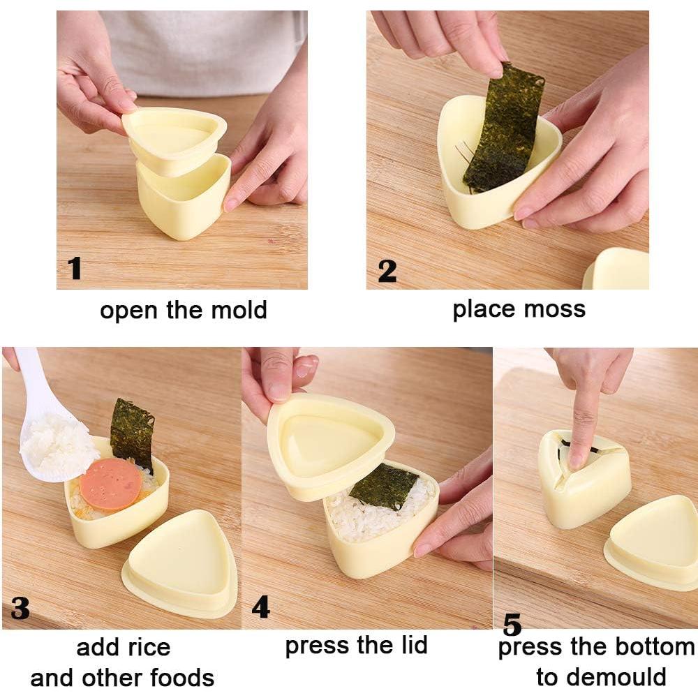 Molde de Sushi DIMVKA 2 Paquete Antiadherente Triangular