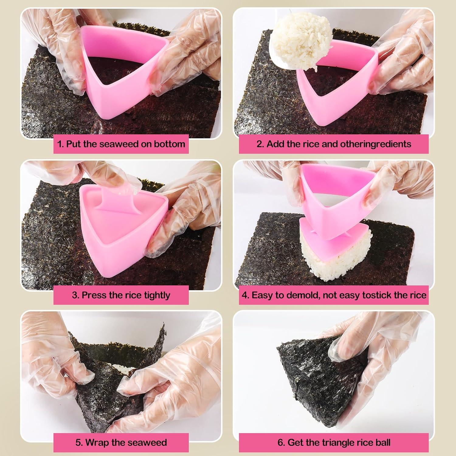 Juego de Moldes para Onigiri YONGJUNG 3 Piezas Rosa Beige