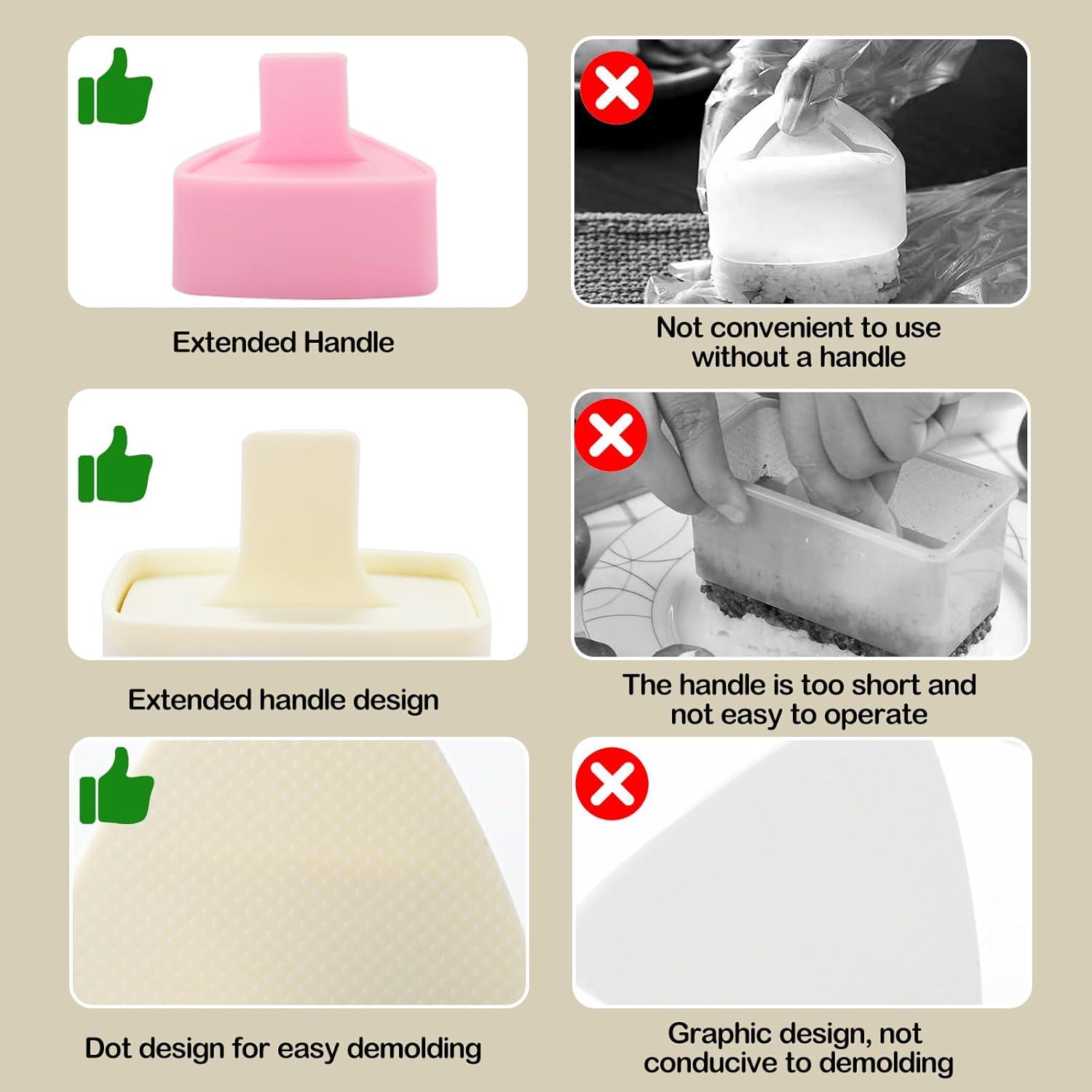 Juego de Moldes para Onigiri YONGJUNG 3 Piezas Rosa Beige