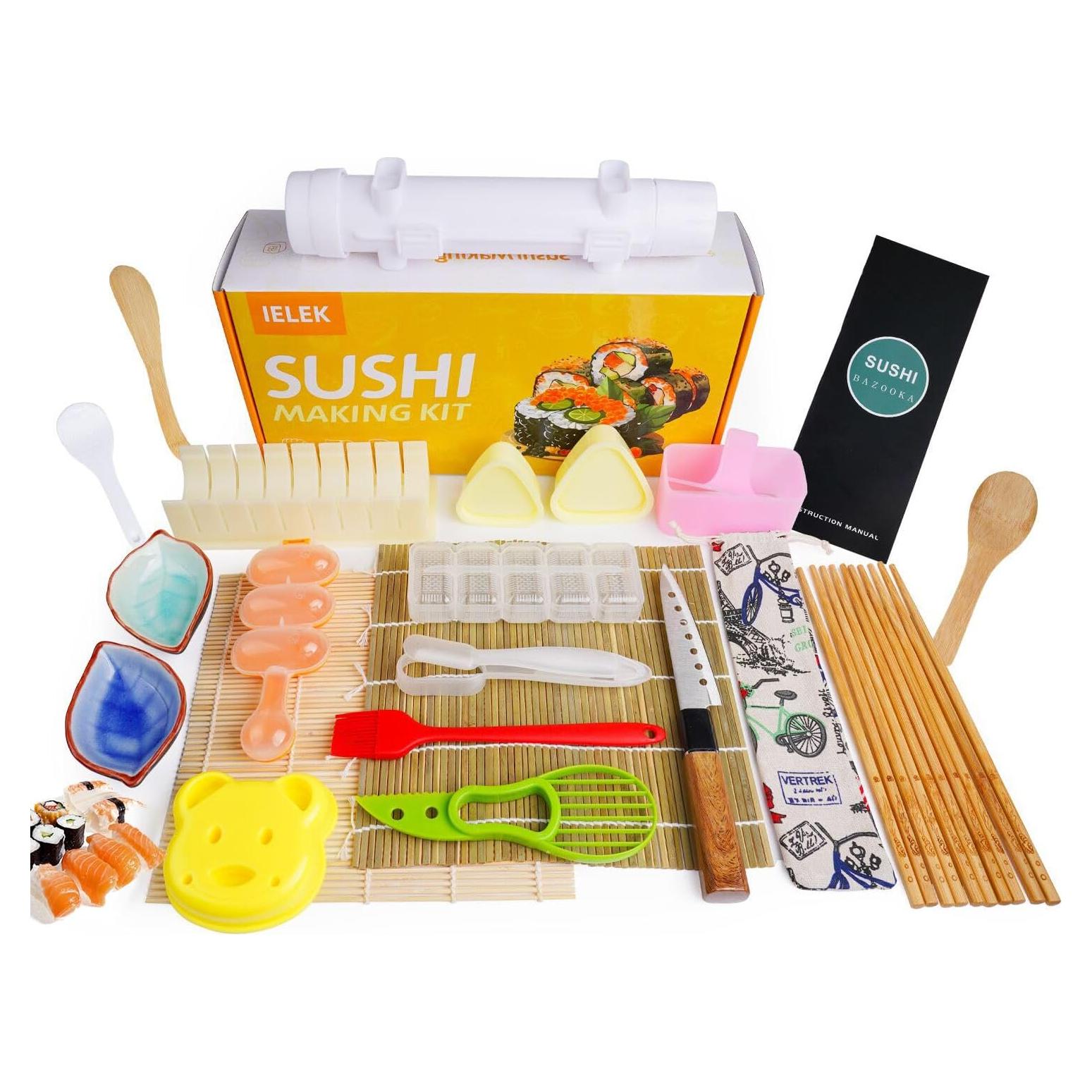 Kit de Hacer Sushi IELEK con 15 Piezas y Guía Completa
