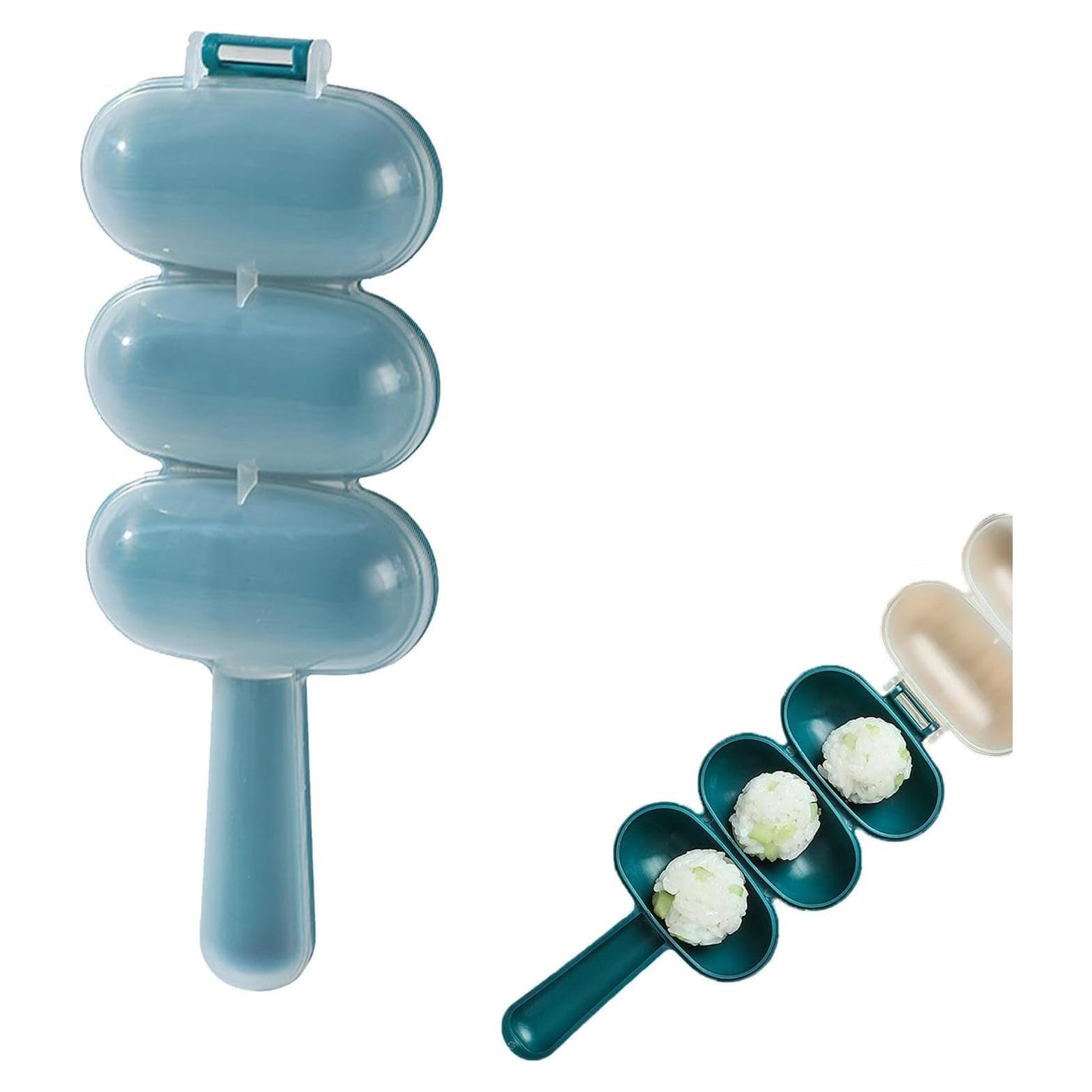 Molde para Bolas de Arroz Zhuluck Azul 3 Cavidades Antiadherente