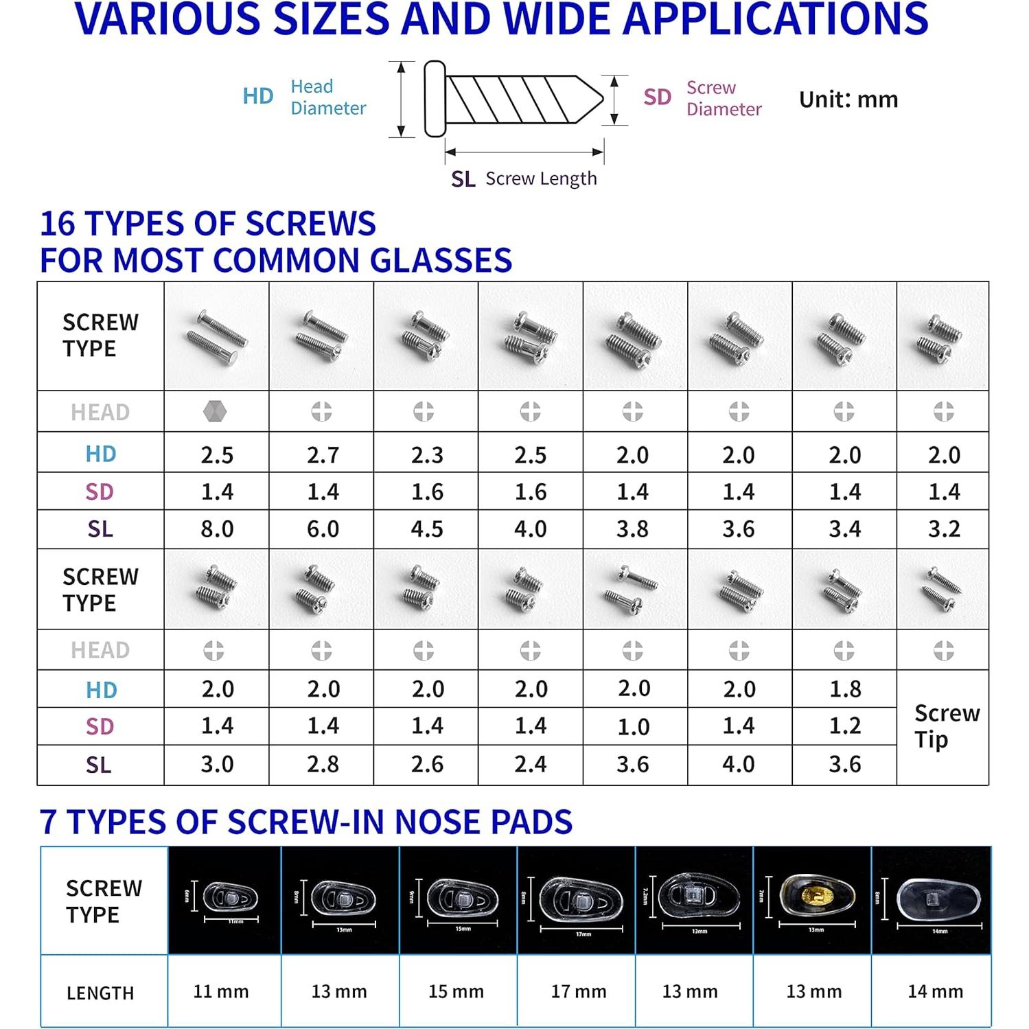 Kit de Reparación de Gafas HQVOIC con Destornilladores y Tornillos