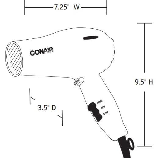 Secador de pelo Conair 1875W negro compacto