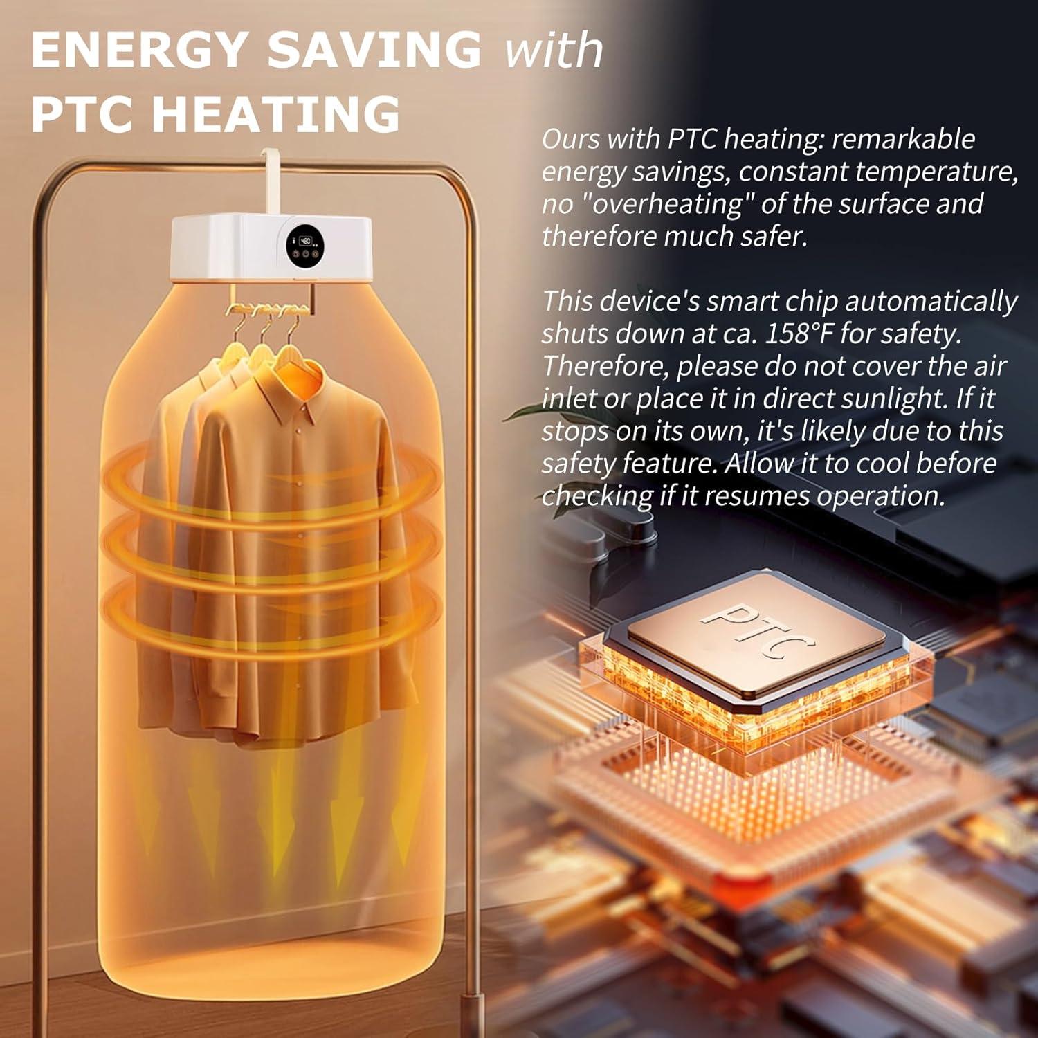 Secadora de Ropa Portátil Ljusved PDGYJ001W3 10kg Eléctrica