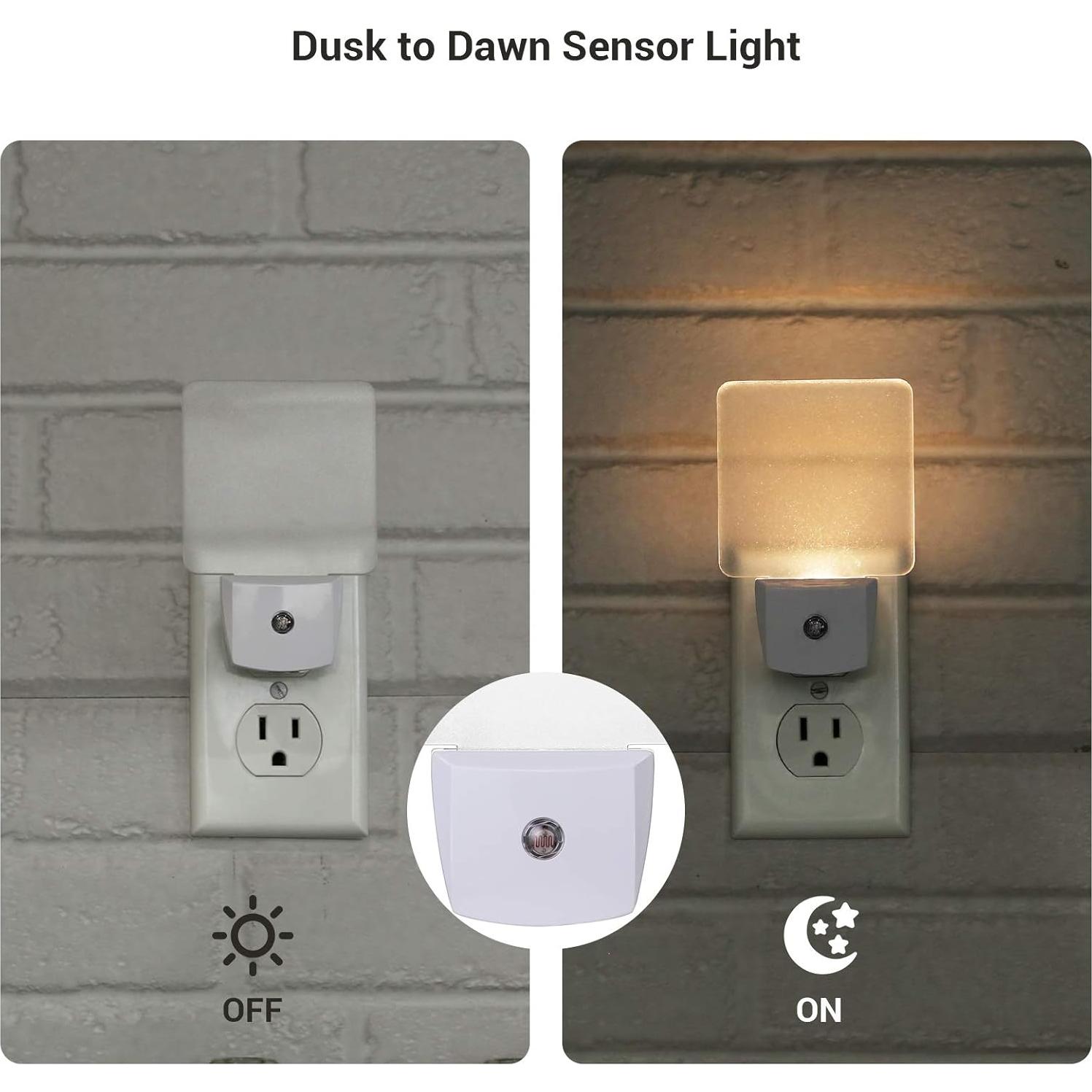 Luz Nocturna LED DEWENWILS con Sensor Crepúsculo, 4 Pzas