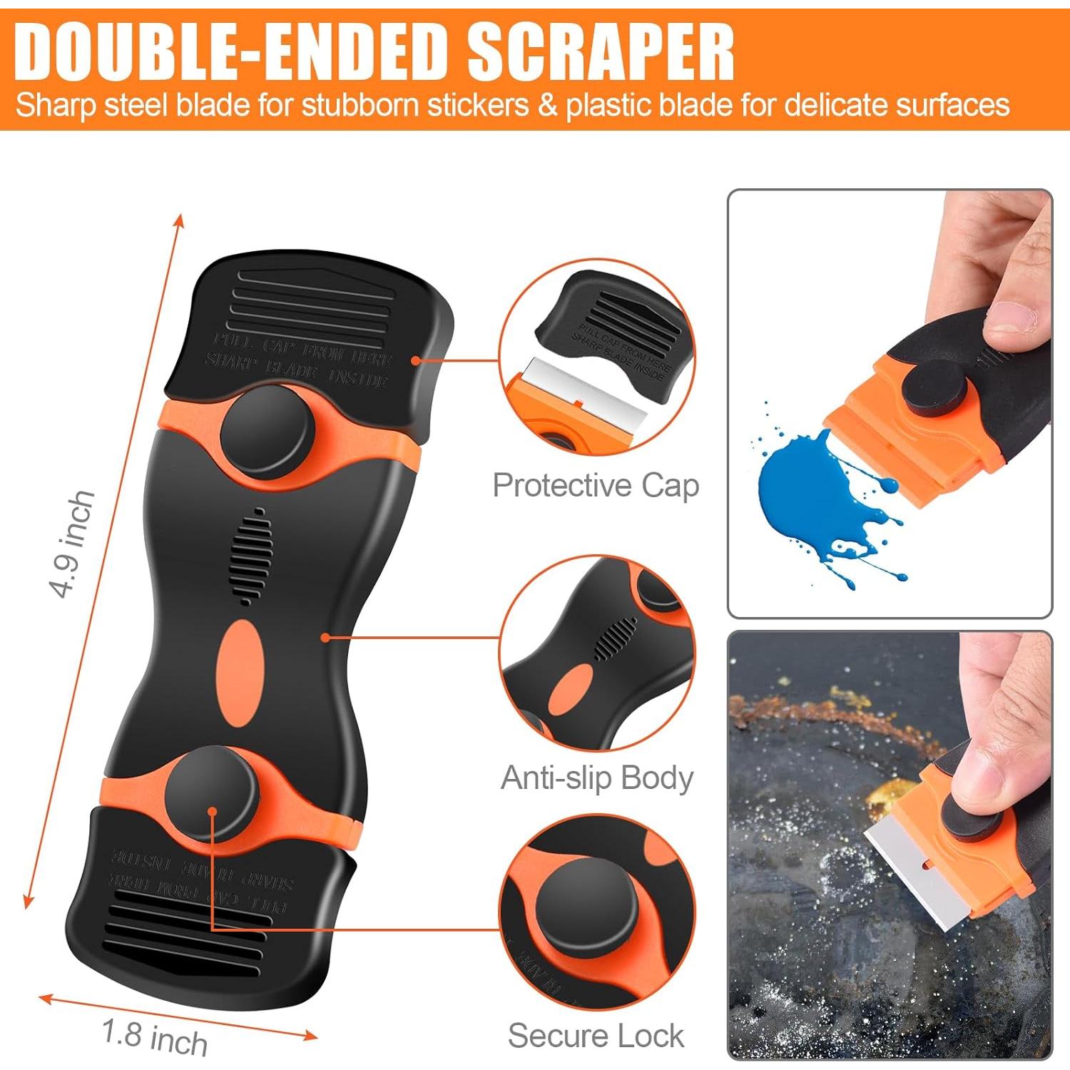 Juego de 4 Raspadores de Cuchilla NECAMOCU con 50 Cuchillas