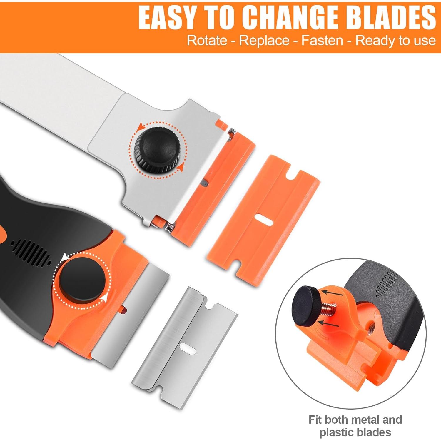 Juego de 4 Raspadores de Cuchilla NECAMOCU con 50 Cuchillas