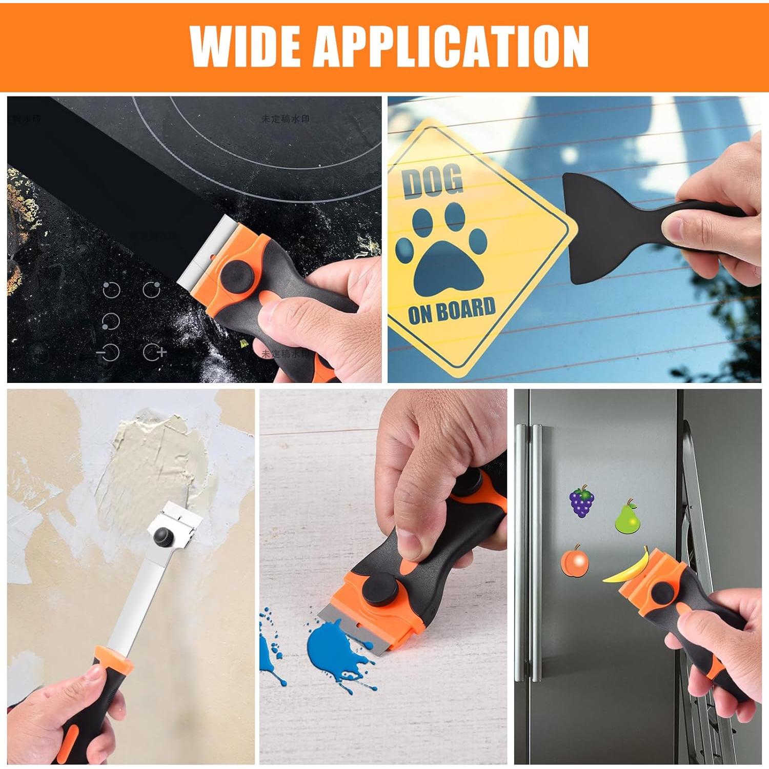 Juego de 4 Raspadores de Cuchilla NECAMOCU con 50 Cuchillas