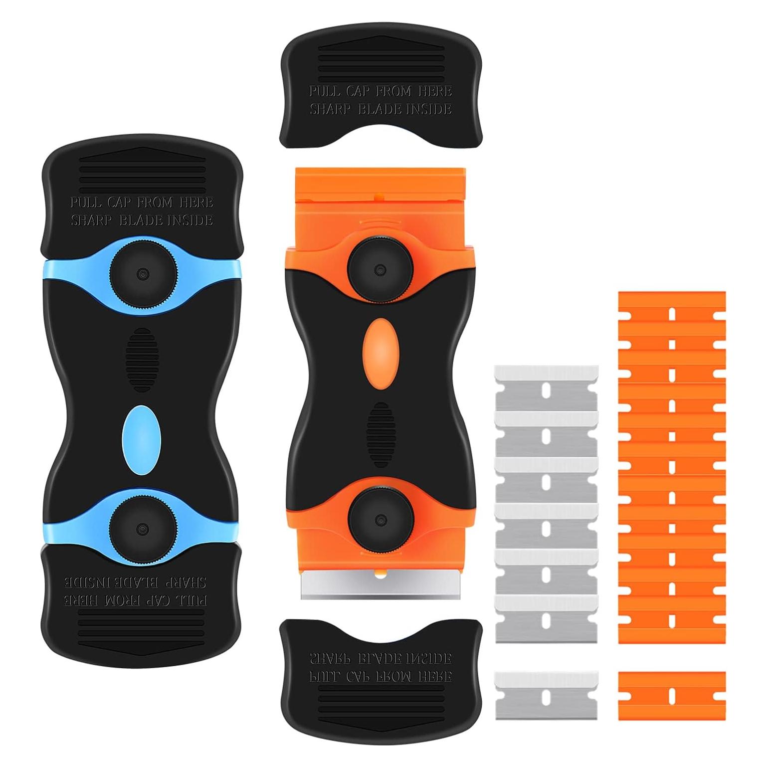 Raspador Multifuncional 2-en-1 YUUMEA con 12 Cuchillas Plásticas y 7 Metálicas